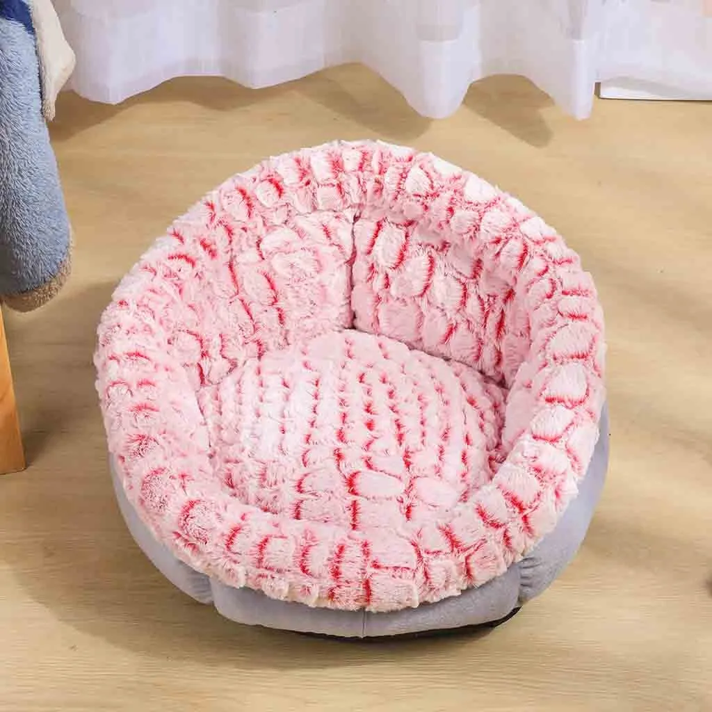 

Dog Pet Bed Kennel Round Cat Bed Winter Warm Dog House Sleeping Bag Long Plush Super Soft Pet Bed Puppy Cushion Mat Cat Supplies