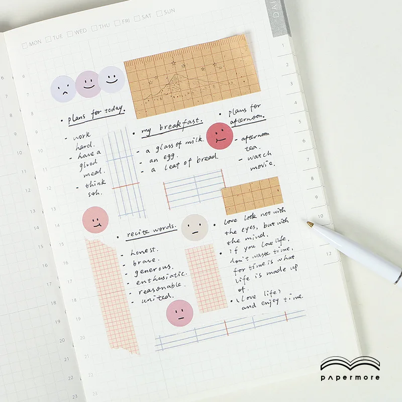 2 Sheet Morandi Series Smiley Expression Stickers Kawaii Decorative DIY Diary Scrapbooking Stationery Planner | Канцтовары для