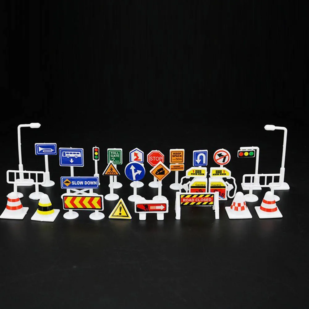 28 шт. автомобильные игрушки Аксессуары транзитная дорога знаки дети играть