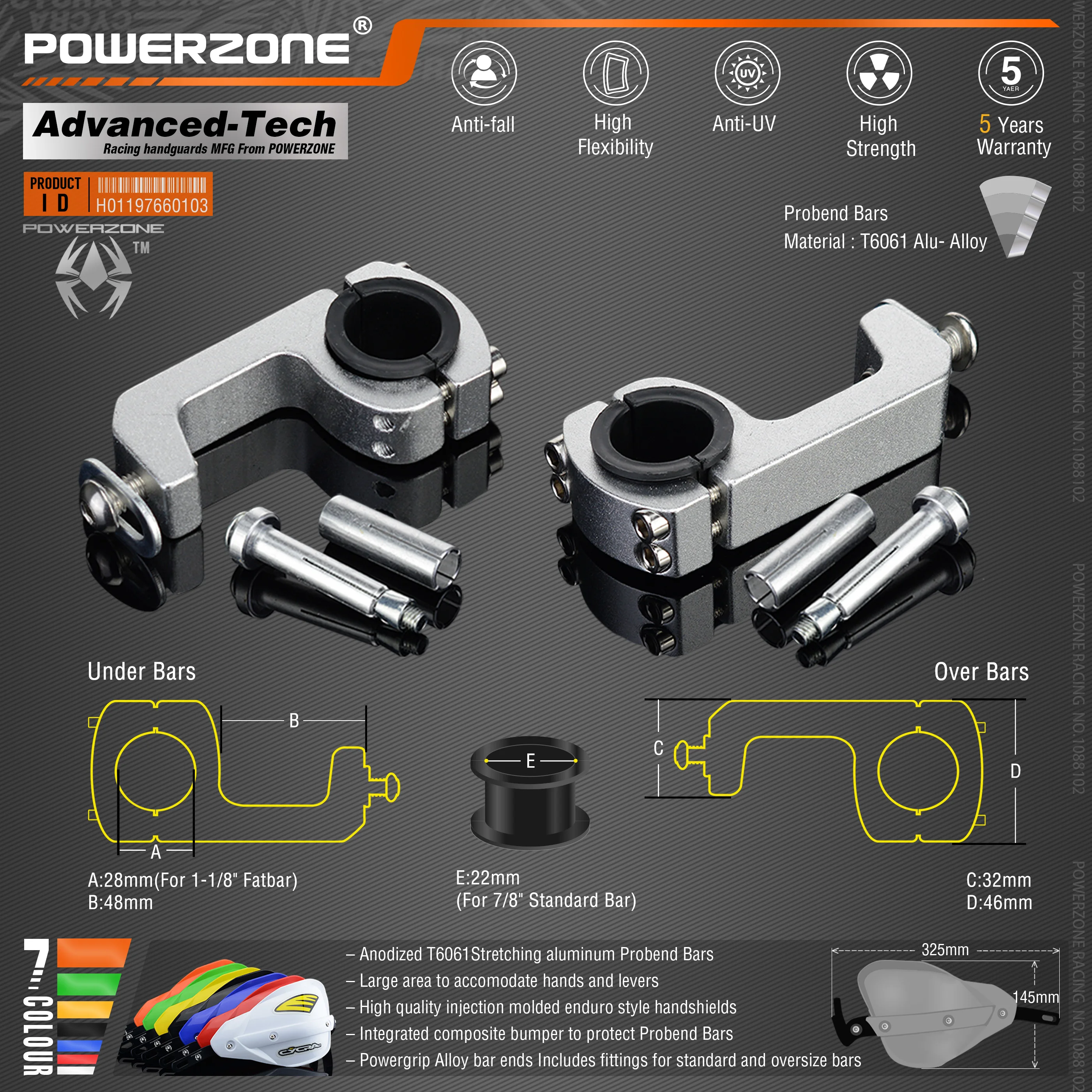 Powerzone Probend рукавицы для Honda KTM ADV EXC EnduroHusqvarna TE CRF WRF DRZ KLX Мотоцикл Байк ATV руль