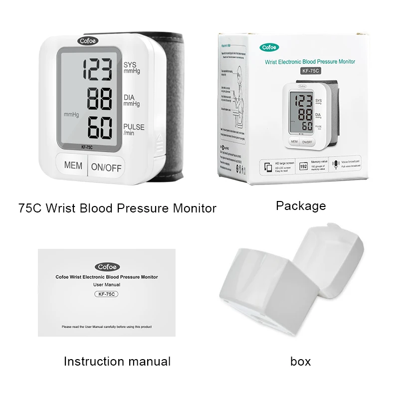 Cofoe наручные измеритель артериального давления цифровой автоматический