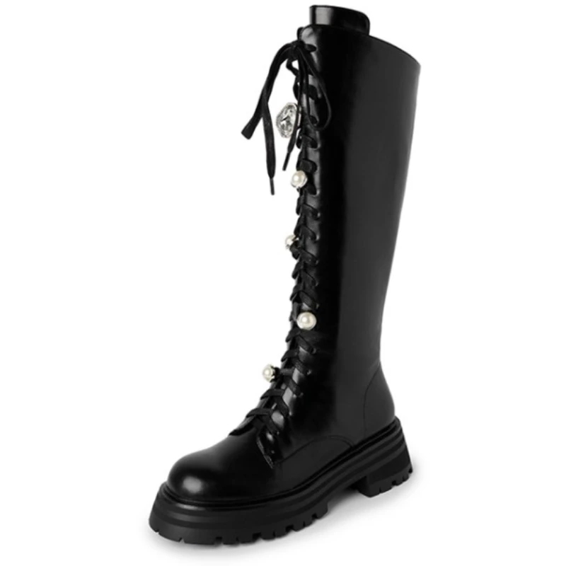 Women's Autumn and Winter Boots Water Diamond Sweet Cool Wind High Boots Sexy High Heels Women's Shoes Black Knee High Boots