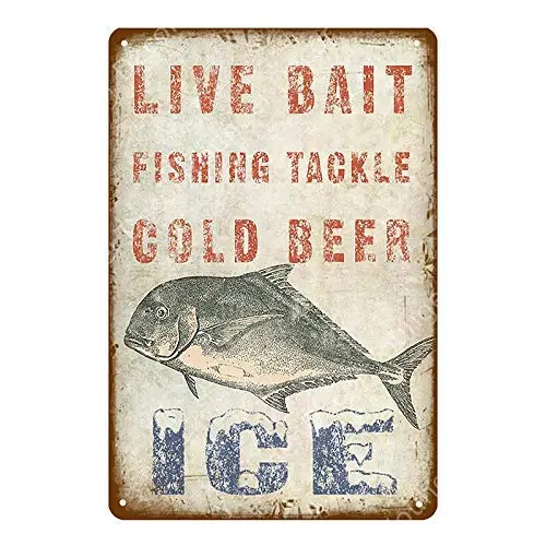 

Fisherman Rule Metal tin Sign Welcome to Fish Vintage tin Poster Farm Restaurant Pub bar Restaurant Wall Decoration Fishing
