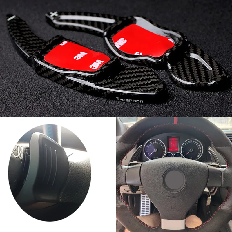 Т-образный углерода весло переключения передач для Volkswagen VW MK5 MK6 GOLF 6 Touareg Tiguan GTI R20