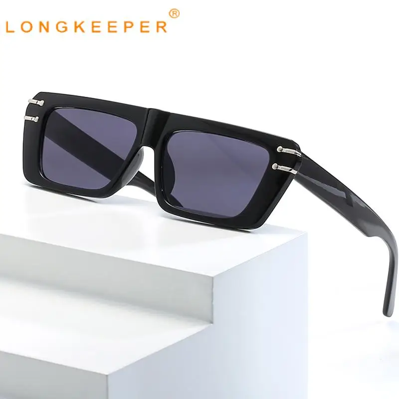 

New Small Rectangle Sunglasses Women Men Metal Decorative Glasses Luxury Brand Black Square Sun Glasses Cat Eye Eyewear Gafas