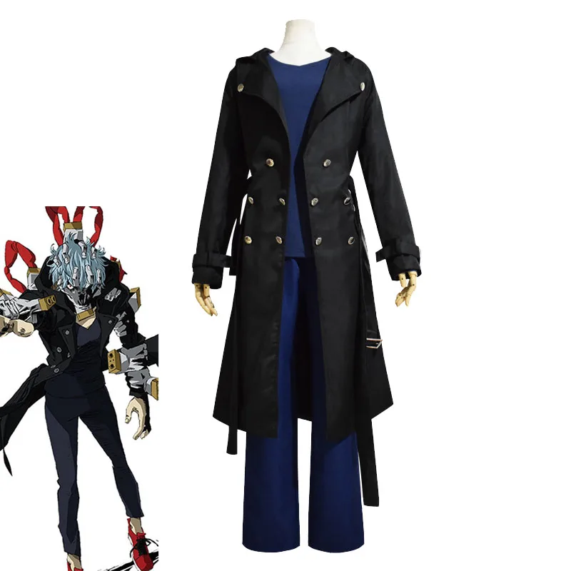

My Hero Academia Shigaraki Tomura Cosplay Costume Unisex Black Trench Coats Full Outfit Anime Character Performance Clothing