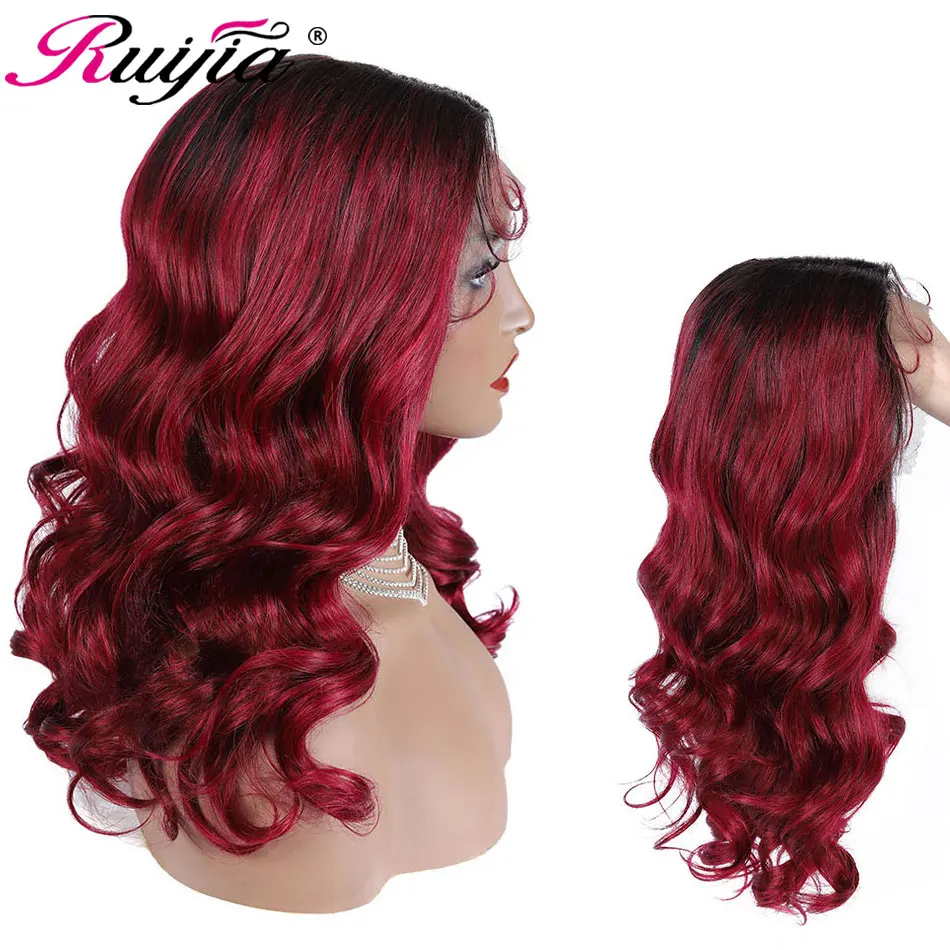 1B бордовый цвет человеческие волосы парики перуанские волнистые Remy U часть для