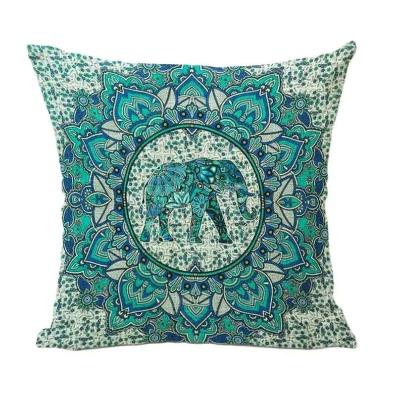 Геометрический Слон Мандала статуя розы Toss чакра наволочки живописный закат