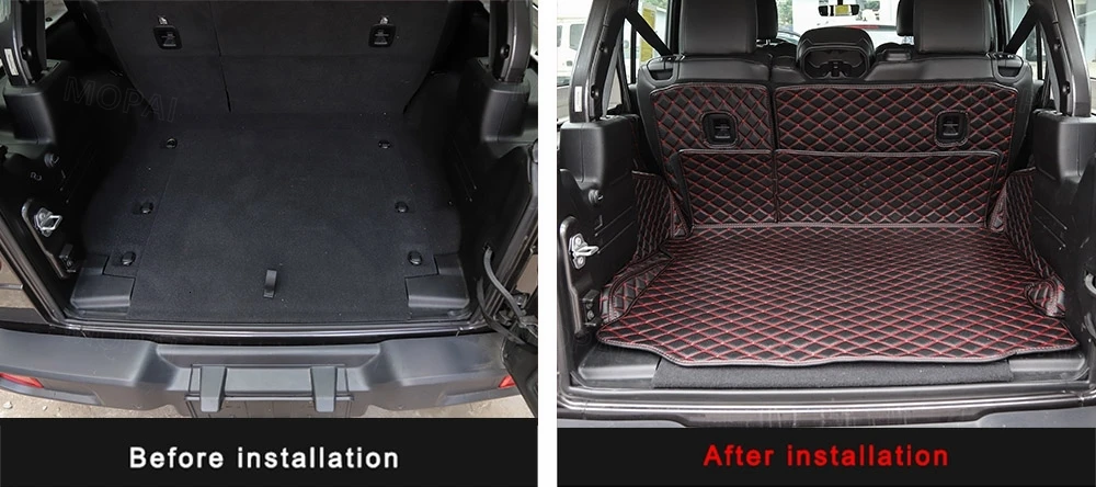 MOPAI коврики для Jeep Wrangler JL+ кожа грузового лайнера автомобиля задний багажник ноги коврики для Jeep JL Wrangler аксессуары
