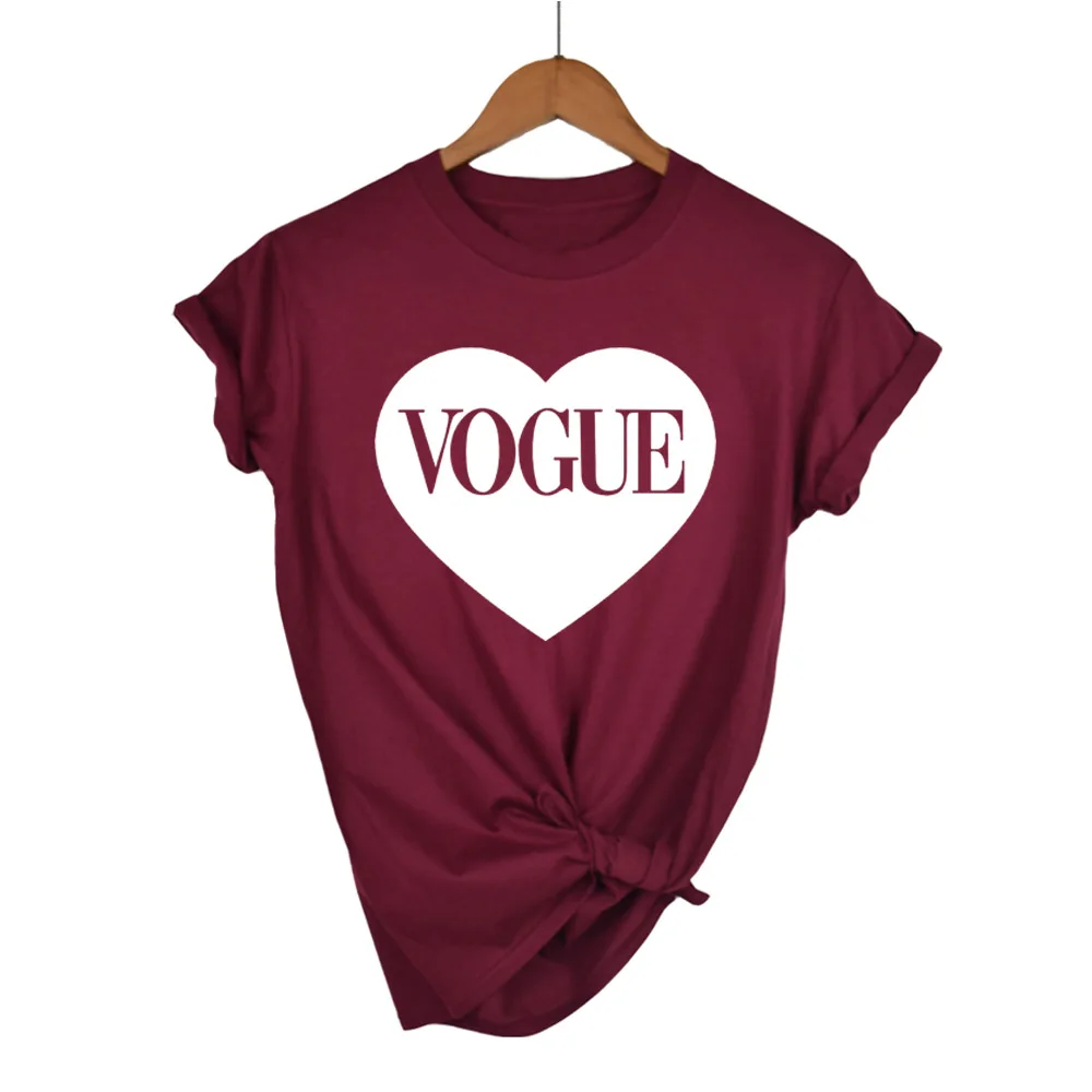 2020 Suumer женская футболка VOGUE с буквенным принтом Брендовая свободного кроя
