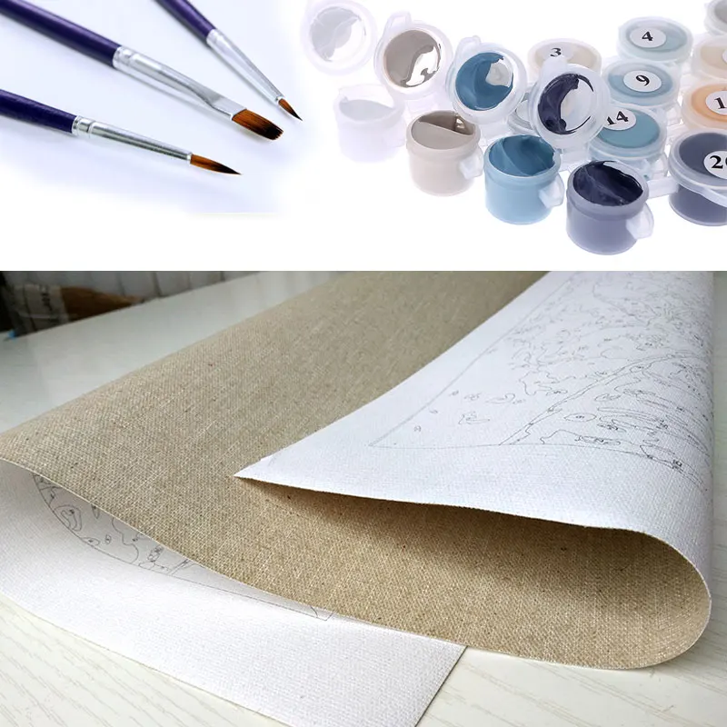 Набор для рисования по номерам RUOPOTY сделай сам рыболовная лодка абстрактная