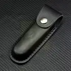 Нож складной из черной и коричневой кожи Y7E4