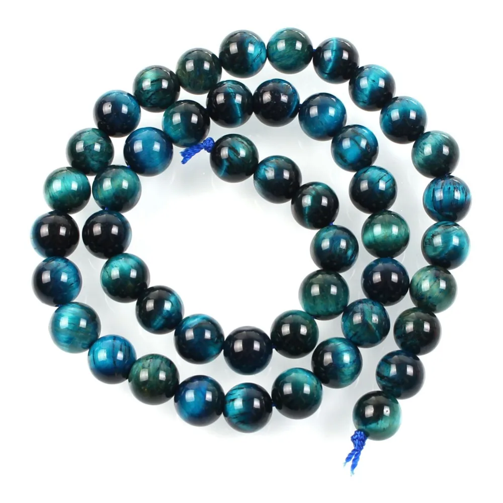 Модные круглые бусины из натурального камня синего тигрового глаза и агата для