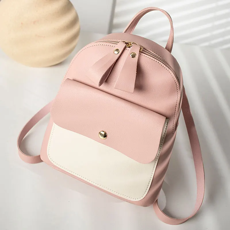 pink POMELOS Fashion Mini Backpack Women New Arrival Girls Backpack PU Leather Function Backpack Purse Shoulder Crossbody Back Bag - Цвет: pink