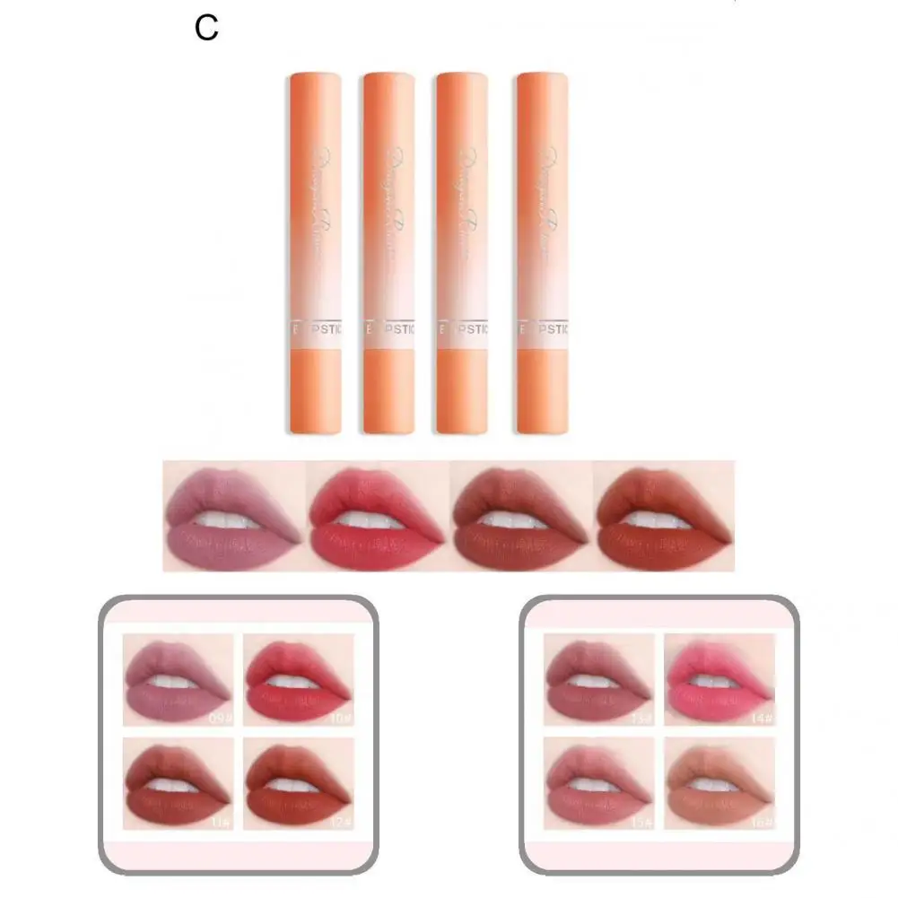

4Pcs/Set Matte Lip Glaze Cosmetic Cigarette Makeup Moisture Lip Stick Gentle Texture Waterproof Matte Lipstick