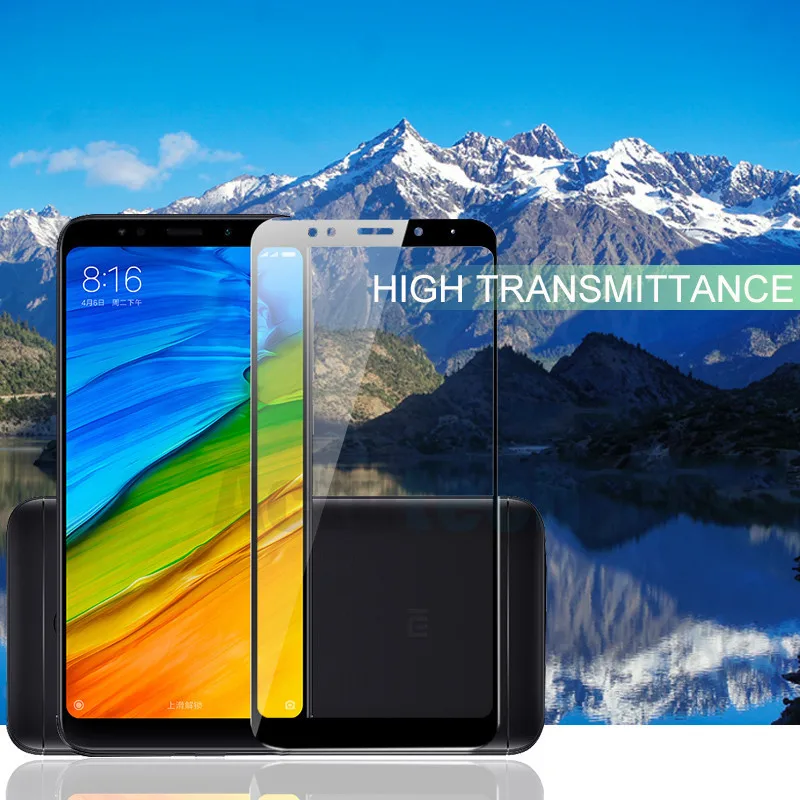 

Full Cover Tempered Glass For Xiaomi Redmi note 5 pro Screen Protector For Redmi note 5 Protective glass mobile phones glass