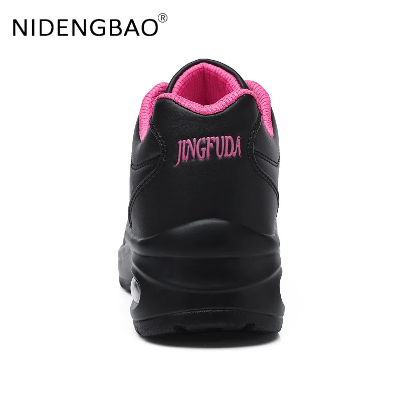 Women Sneaker Air Cushion Running Shoe Lightweight PU Leather Rainwaterproof Sports Shoes Outdoor Jogging Damping Footwear Women