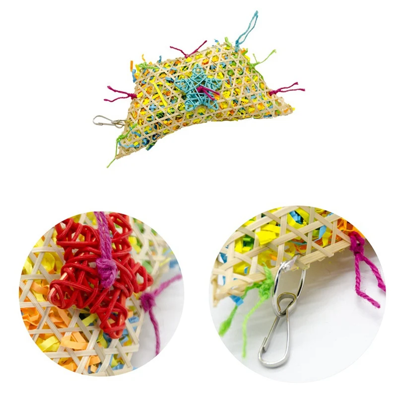 

Parrot Bird Toys Pet Parrot Bird Bites Climb Chew Toys Colorful Hanging Brushed Grass Rope Toy Parrot Biting Toys