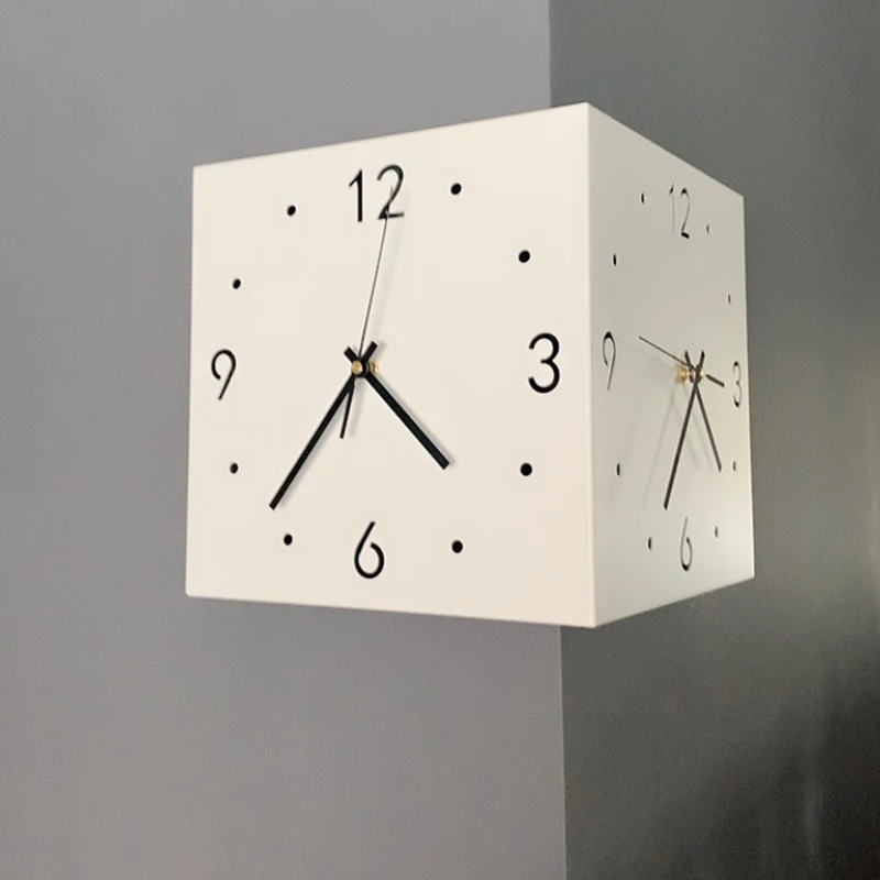 

Simple Modern Wall Clock Fashion Art Metal Digital Wall Clock Silent Double-sided Relogio De Parede Living Room Wall Clock 50wc