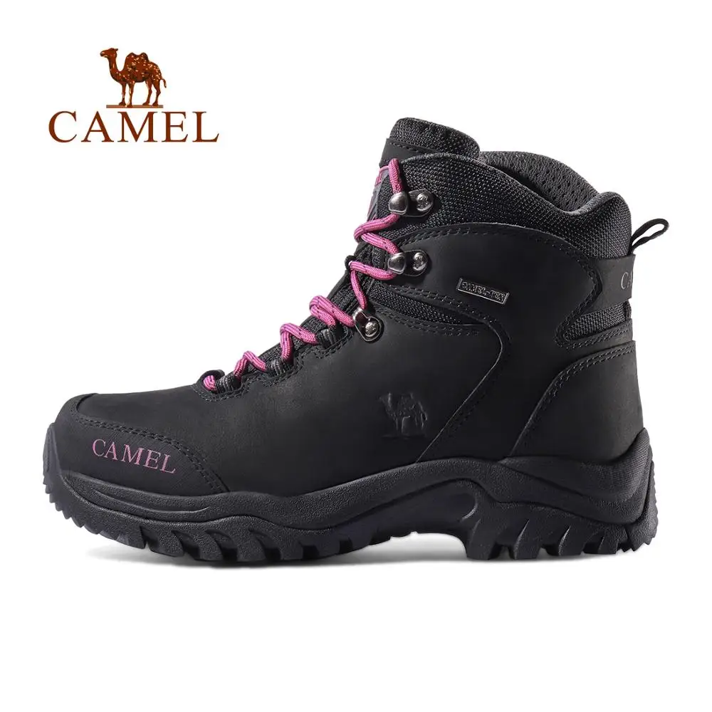 635Black Female CAMEL/Женская обувь с высоким берцем; прочные нескользящие теплые ботинки для альпинизма и походов; военные тактические ботинки - Цвет: 635Black Female