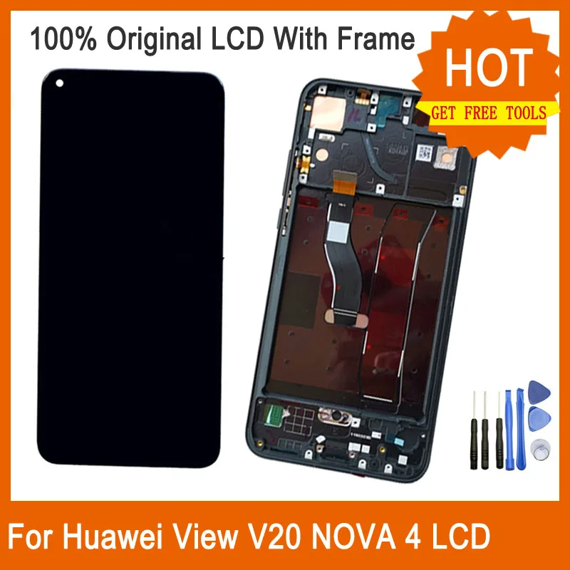 Для huawei Honor View V20 ЖК дисплей оригинальный экран с рамкой 6 4 &quotNova сенсорный