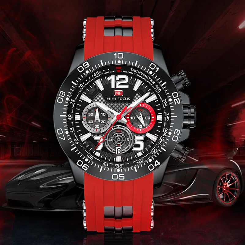 

Спортивные многофункциональные Популярные стильные мужские наручные часы MINIFOCUS, Кварцевые водонепроницаемые мужские светящиеся часы с си...