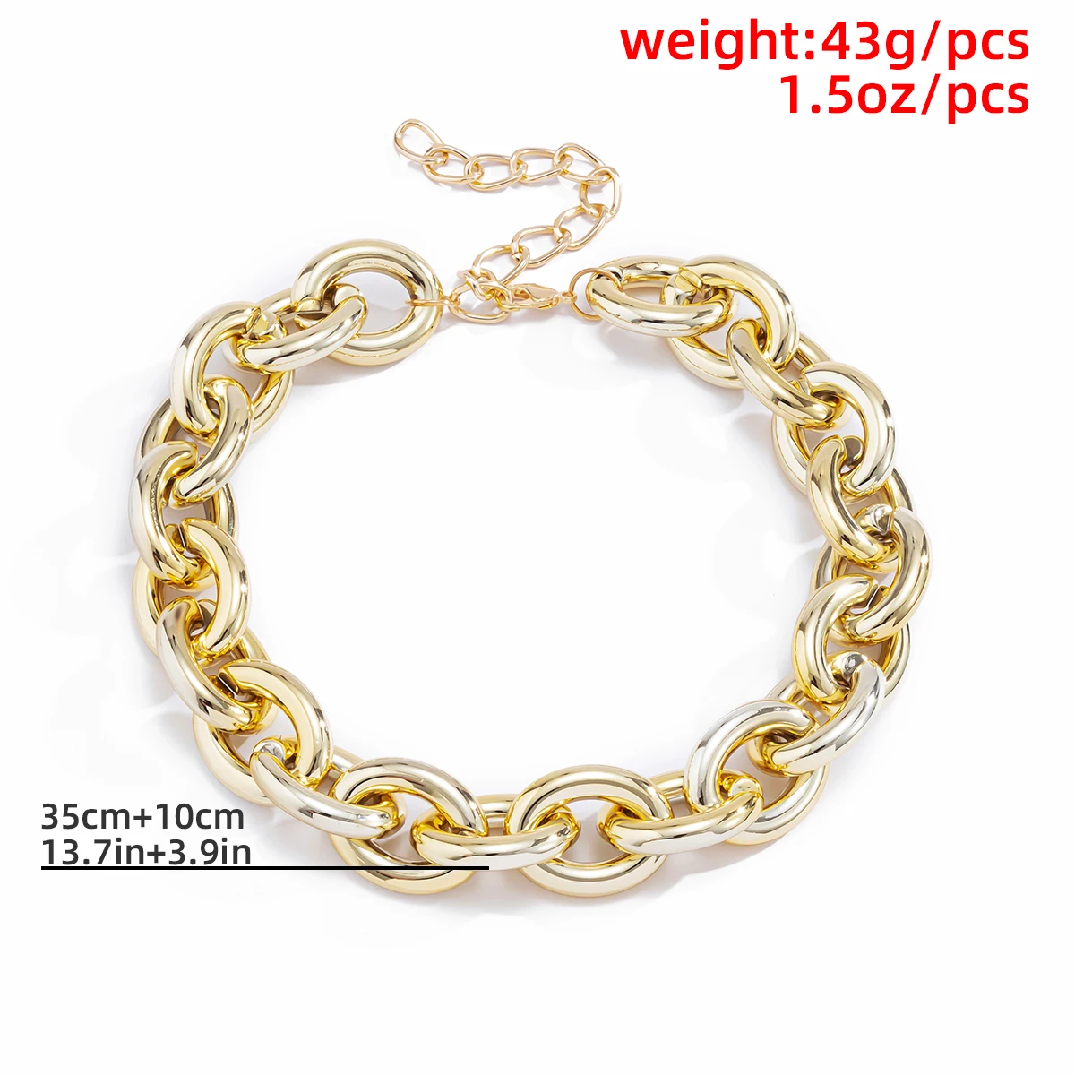 

KunJoe Punk Cuban Choker Necklace Collares Vintage Hip Hop Chunky Link Acrylic Chain Necklace Women Jewelry Accessories Gift