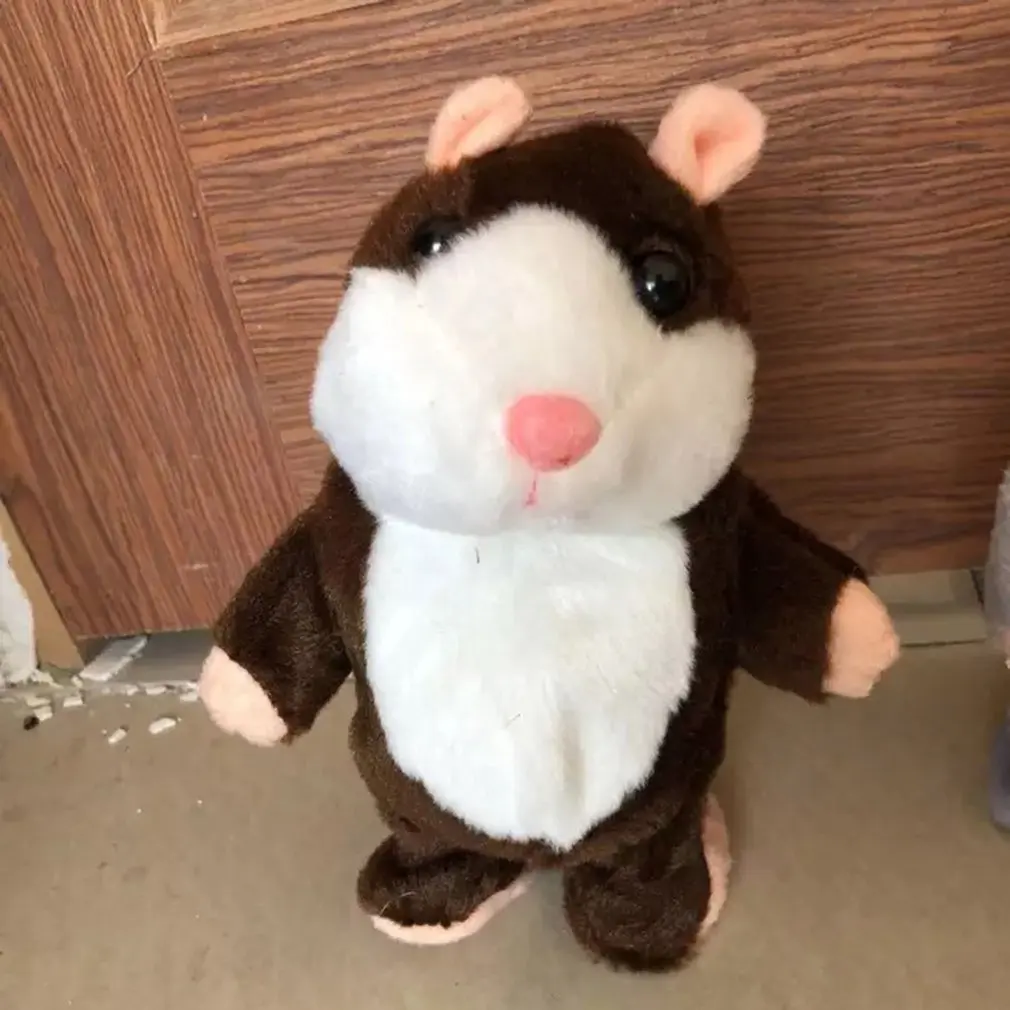 

14cm Cartoon Smart Talking Walking Plush Toy Cute Santa Little Hamster Doll Electric Children's Plush Toy