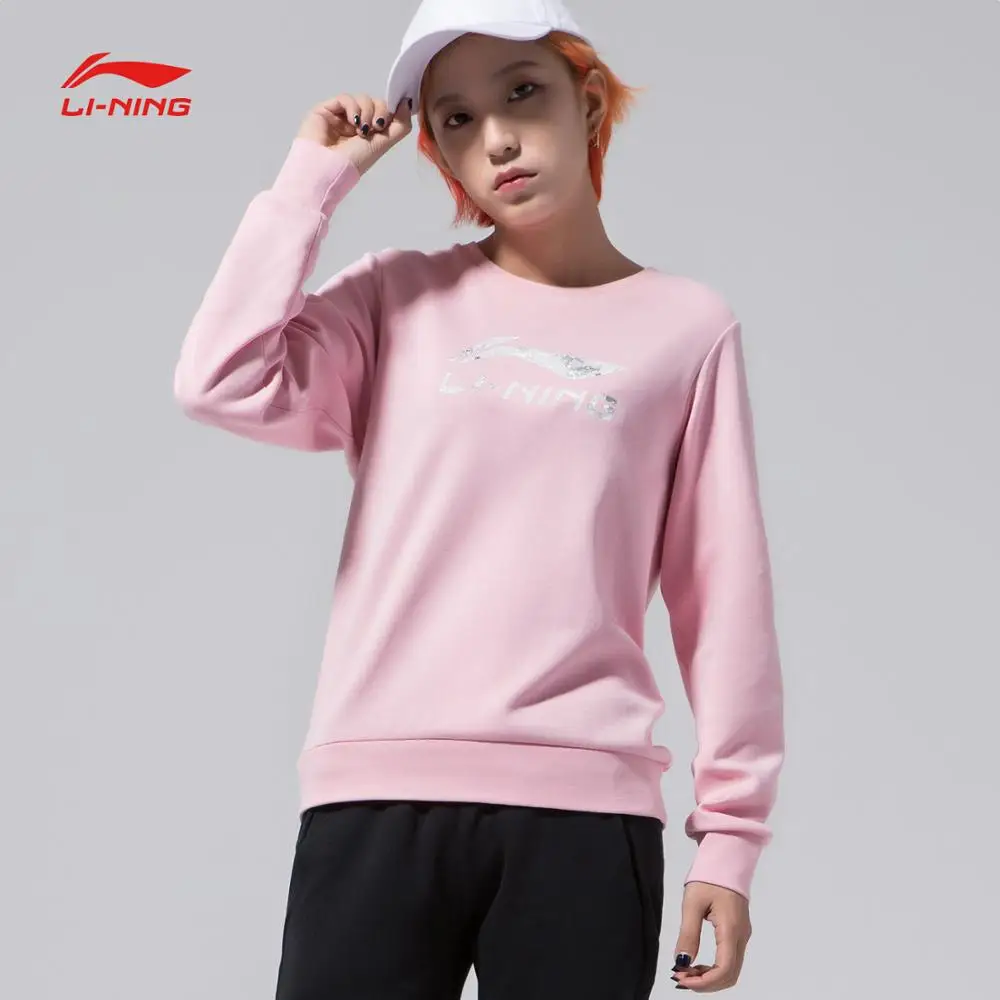 Li-Ning женский сверхмодный свитер, обычный крой, вязаный 87% хлопок 13% полиэстер, Удобная подкладка, спортивные свитера AWDN638 WWW984