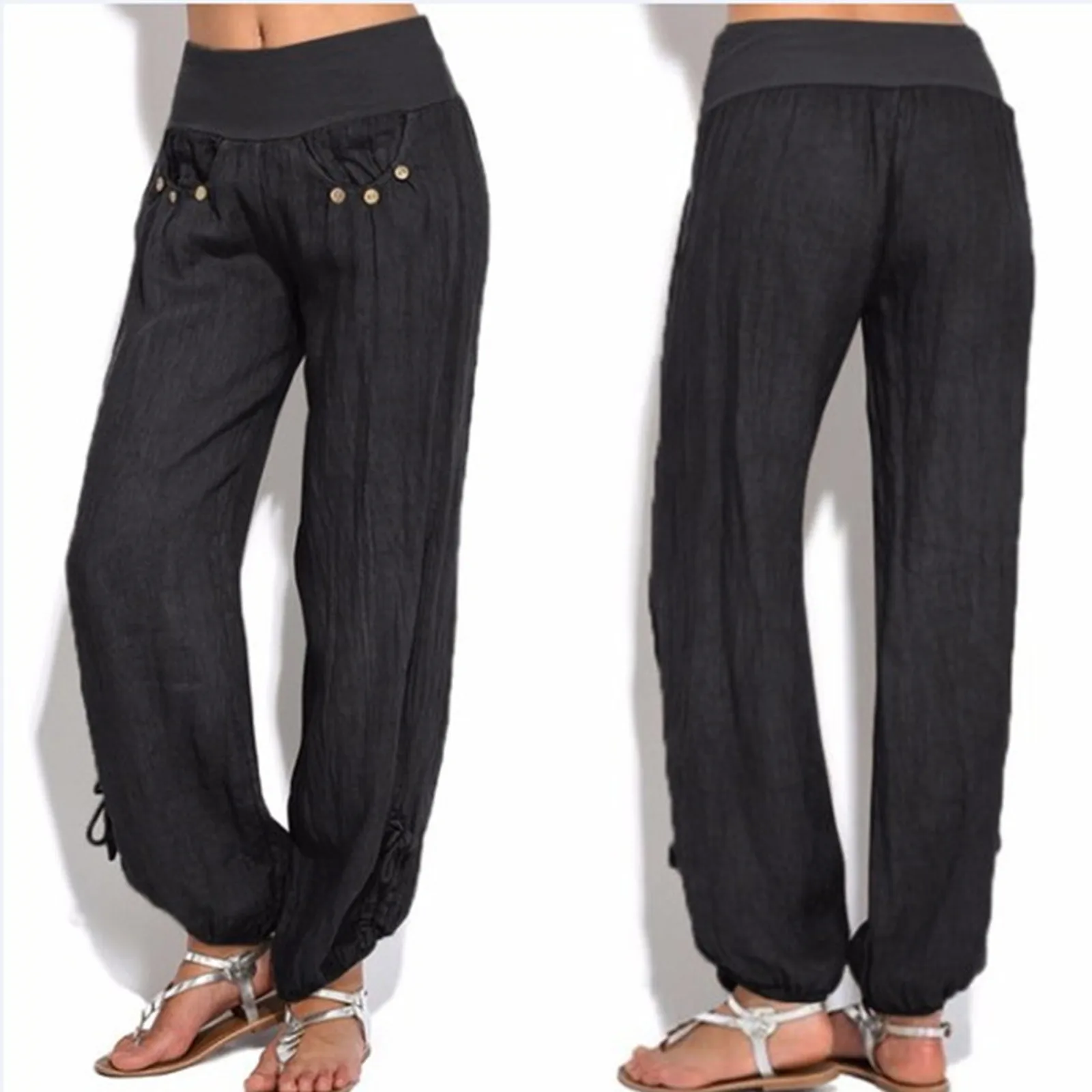 Леггинсы женские бесшовные на пуговицах пикантные спортивные повседневные