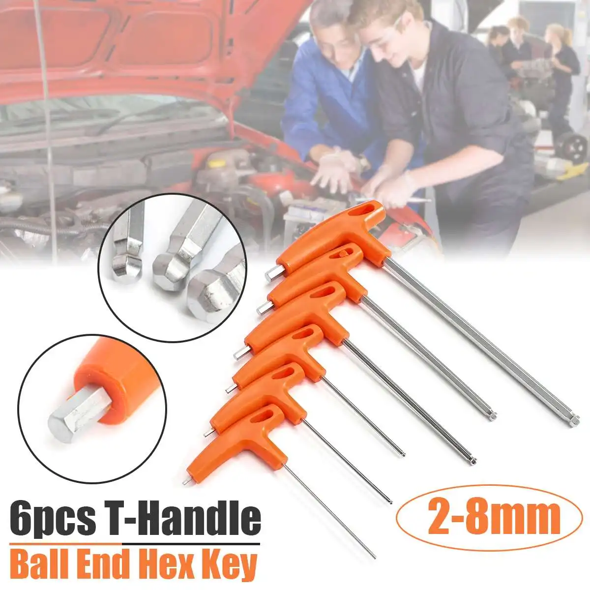 

6 шт./компл. фотометрический шестигранный ключ с ручкой и шариковым концом, набор длинных гаечных ключей, гаечный ключ 2 дюйма 2,5 дюйма 3 дюйма 5 дюйма 6 дюймов 8 мм