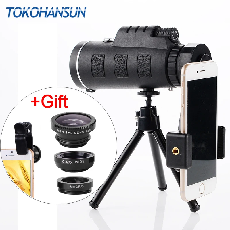 Камера для телефона TOKOHANSUN 40x60 универсальный зум объектив с телескопом 40x + Штатив
