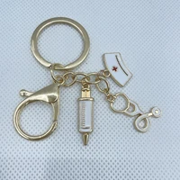 souvenir doctor nurse keychain medical tool stethoscope syringe keyring nurse medical student gift keychain