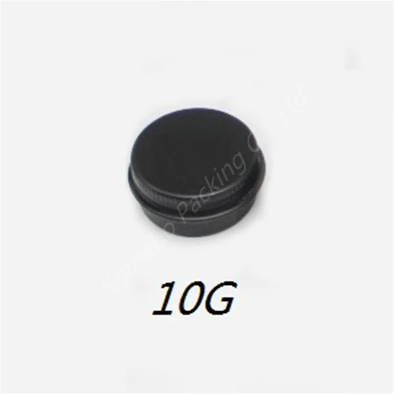 

100pcs/lot 10g 15g 20g Empty Mini Black Aluminum Cream Jar Pot Nail Art Makeup Lip Gloss Empty Cosmetic Metal Tins Containers