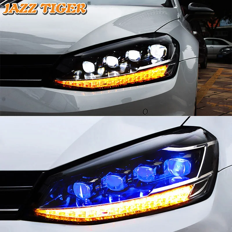 

JAZZ TIGER Car Styling LED DRL Strat Blue Dynamic Turn Signal Head Lamp Assembly LED Headlight For Volkswagen Golf 7 MK7 GTI
