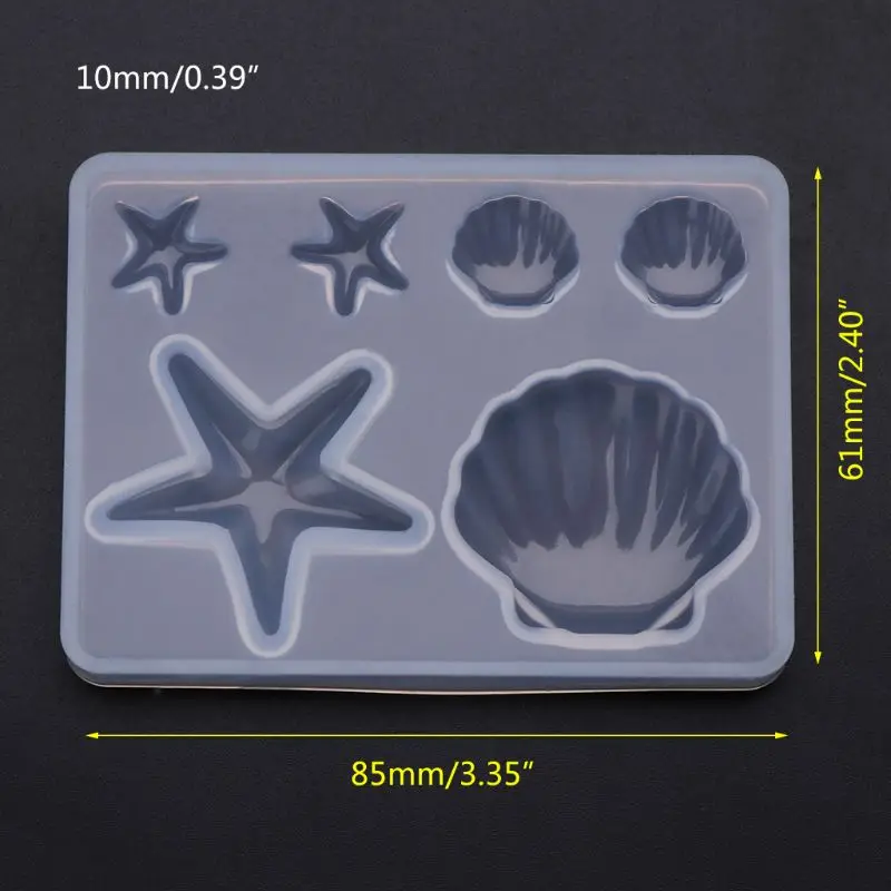 Silicone Mold Sea Shell Starfish DIY Epoxy Resin Jewelry Making Pendant Cake Decoration Mirror Crystal Handmade Crafts Gifts | Украшения и