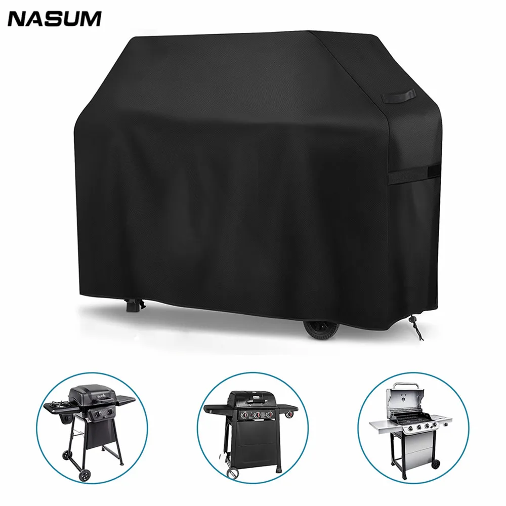 

NASUM Grill Cover Weatherproof BBQ Cover 420D Oxford Cloth Wind And UV Protection Cover Black 150x64x119cm
