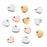 100pcs stainless steel logo small heart charm jewelry diy findings for pendant necklace 6x7mmtag for logos making wholesale