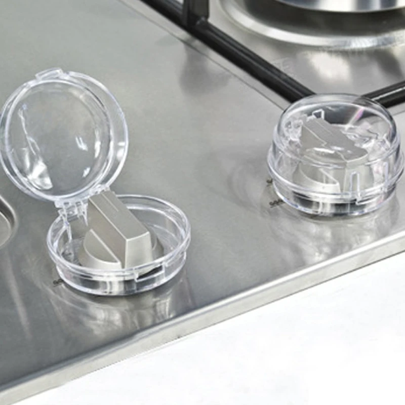 

1pair Transparent Gas Switch Cover Children Safety Home Kitchen Gas Cooker Button Knob Switch Cover Locks Safe Protective Cover