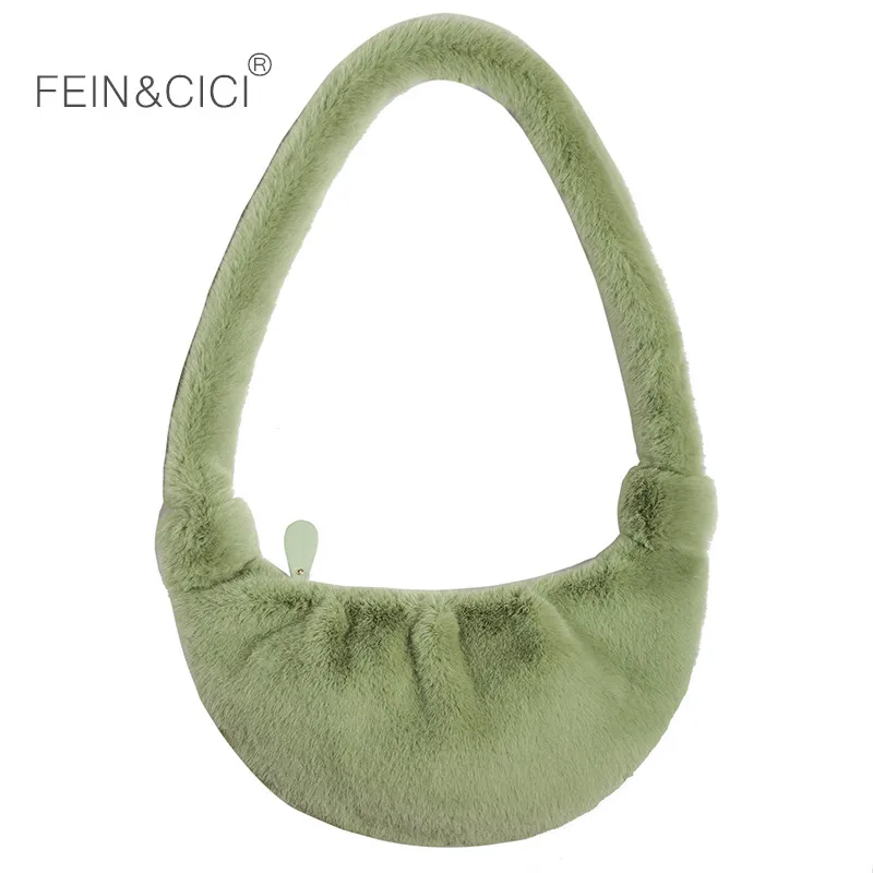 Женская меховая сумка зимняя теплая через плечо сумка-мессенджер известного