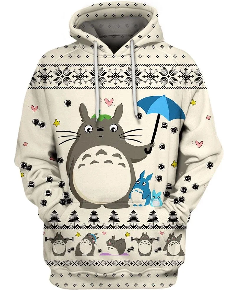 

3D Hoodie Men's Women's My Neptune My Neptune My Neptune Totoro Flower Print Unisex Casual Streetwear Anime 2021 New Products