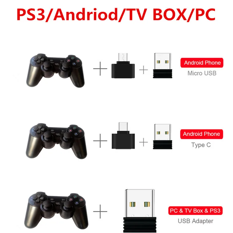 Беспроводной геймпад 2 4 ГГц для телефонов на Android планшетов ПК ТВ приставок PS3