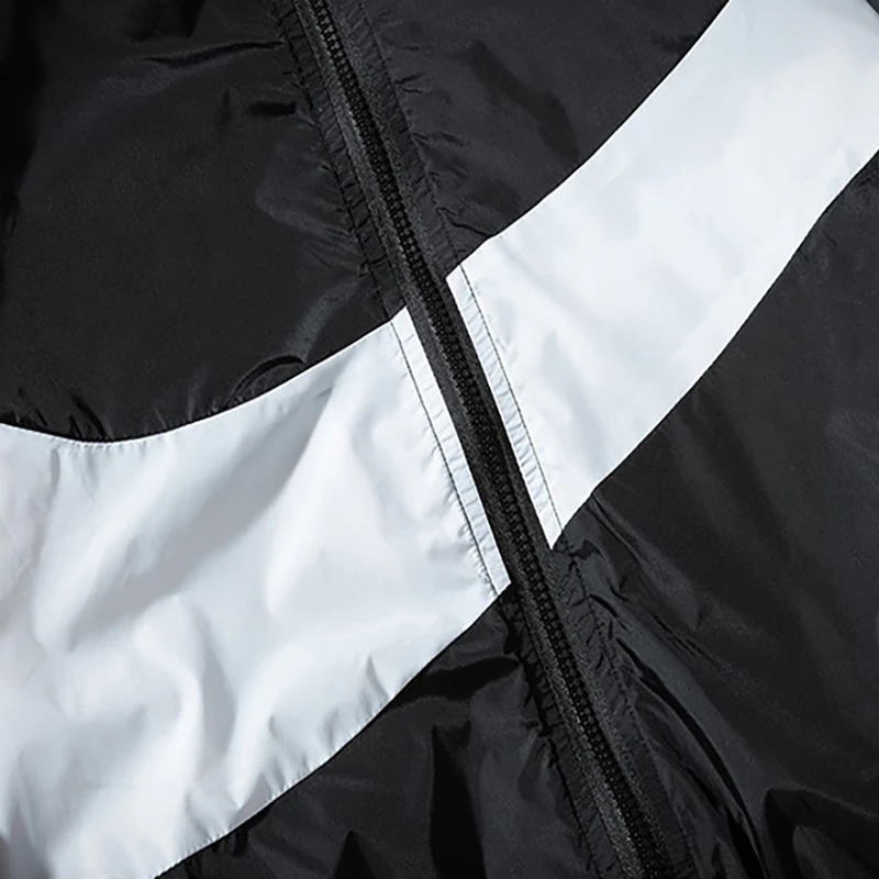 

Spring New Men's Patchwork Hooded Jacket Loose Student Oversize Thin Jacket