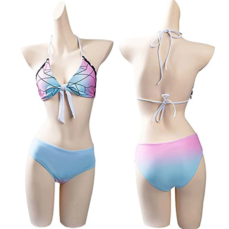 Купальник Kochou Shinobu рассекающий демонов женское бикини красивый милый купальный