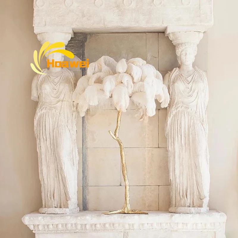 

Европейская роскошная лампа из страусиных перьев, скандинавские светодиодные напольные лампы для гостиной, спальни, домашний декор, стоячи...