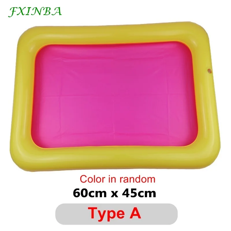 Type A FXINBA 5 типов ПВХ надувной лоток для песка Рыбалка бассейн дети играть песок Коробка Литья глины грязи поставки слаймов игрушка Лизун крытый пляж - Color: Type A