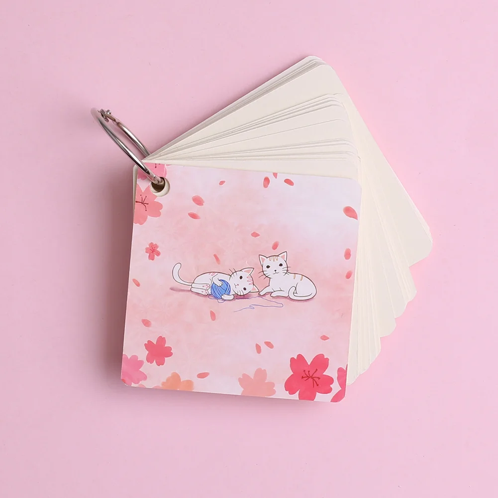 Fancy Pink Sakura Memo Pad To Do List Writing Paper Kawai Flower Cherry Blossom Cute Cat Ring Binder Loose Leaf Stationery Goods |