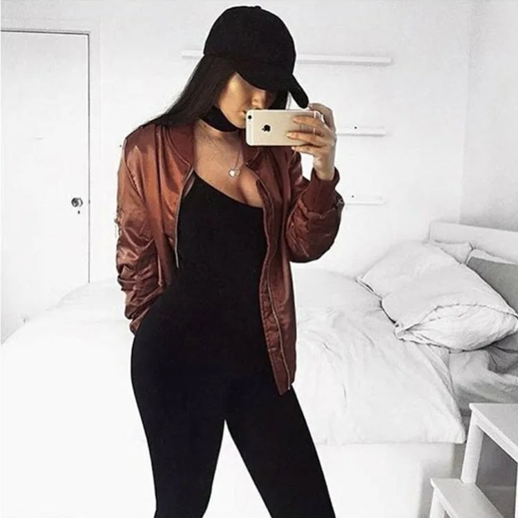 

SUSOLA Black Metallic Panel Insert Drop Shoulder Jacket Women Spring Autumn 2020 Clothing Sporty Womens Jackets And Coats