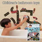 Игрушки для ванны, способ играть, гибкий дорожный трек, автомобильная палочка, игрушка для ванны, детская ванная комната, мягкая наклейка из ЭВА для раннего развития, наклейка сделай сам