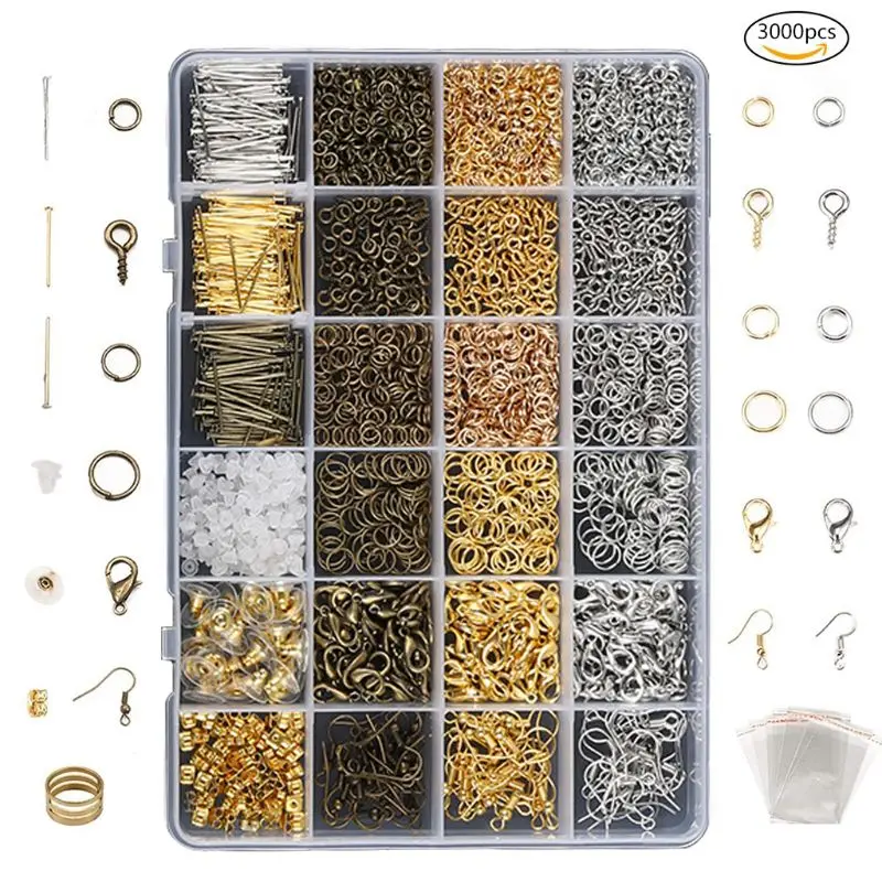 

3000 PCs Silver Gold Bronze Color Alloy Open Jump Rings For DIY Jewelry Making Components Mixed 1 Box